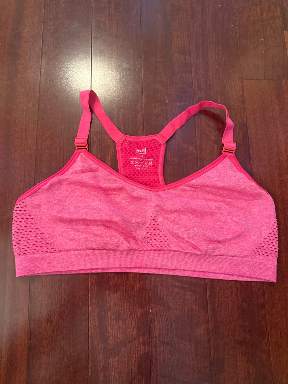 Seamless Adjustable Strap Sports Bra - Pink